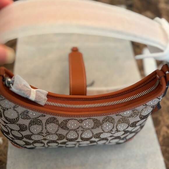 Coach Hampton's Hobo Bag in Crystal Signature Jacquard (Amber) - Picture 10 of 15